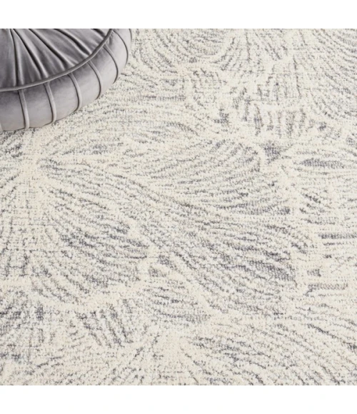 Safavieh Ebony Grey / Ivory EBN101 6 ft. X 6 ft. Round Rug