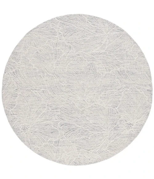 Safavieh Ebony Grey / Ivory EBN101 6 ft. X 6 ft. Round Rug