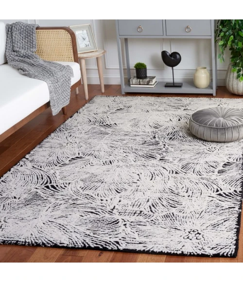 Safavieh Ebony Black / Ivory EBN101 3 ft. X 5 ft. Rectangle Rug