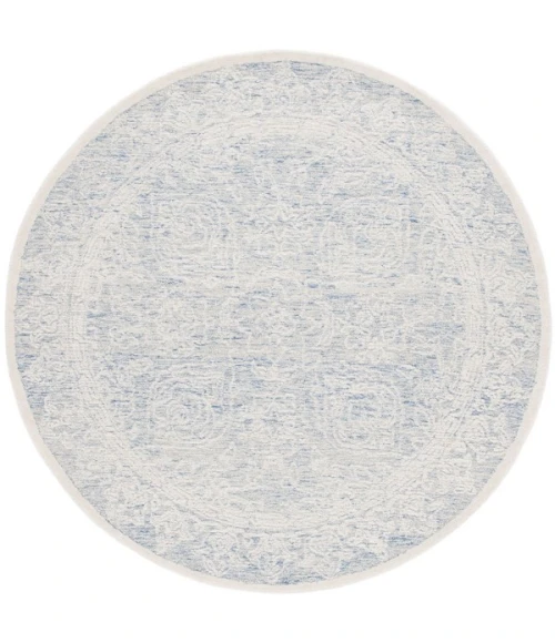Safavieh Ebony Blue / Ivory EBN102 6 ft. X 6 ft. Round Rug