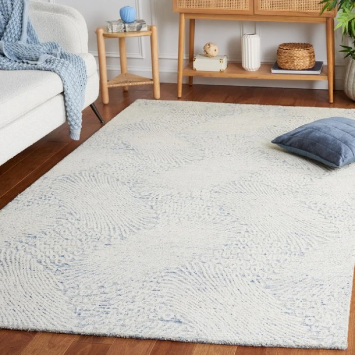 Safavieh Ebony Blue / Ivory EBN105 5 ft. X 8 ft. Rectangle Rug