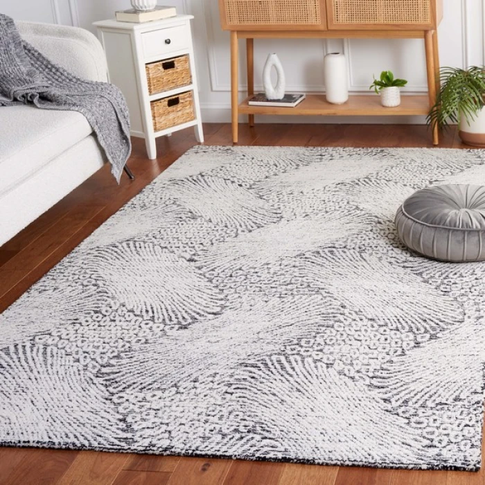 Safavieh Ebony Black / Ivory EBN105 5 ft. X 8 ft. Rectangle Rug