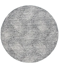 Safavieh Ebony Black / Ivory EBN105 6 ft. X 6 ft. Round Rug