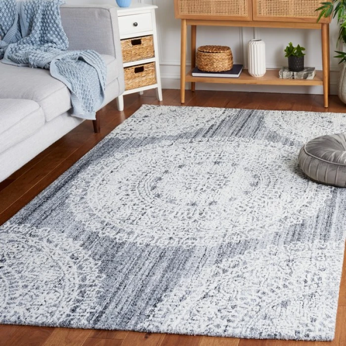 Safavieh Ebony Grey / Ivory EBN106 3 ft. X 5 ft. Rectangle Rug