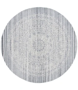 Safavieh Ebony Grey / Ivory EBN106 6 ft. X 6 ft. Round Rug
