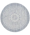 Safavieh Ebony Blue / Ivory EBN106 6 ft. X 6 ft. Round Rug