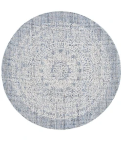 Safavieh Ebony Blue / Ivory EBN106 6 ft. X 6 ft. Round Rug