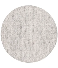 Safavieh Ebony Grey / Ivory EBN112 6 ft. X 6 ft. Round Rug