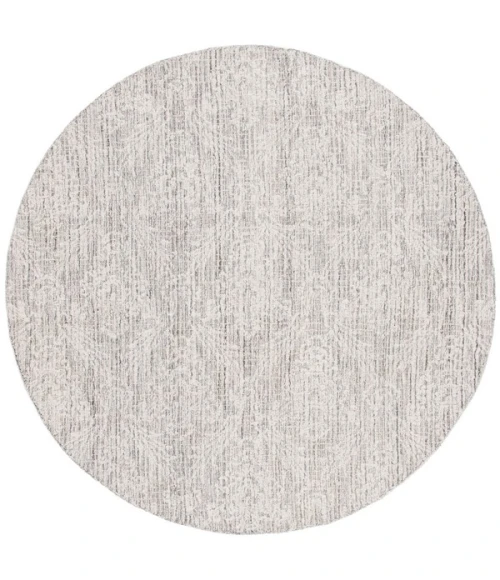 Safavieh Ebony Grey / Ivory EBN112 6 ft. X 6 ft. Round Rug
