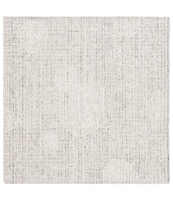 Safavieh Ebony Grey / Ivory EBN114 6 ft. X 6 ft. Square Rug