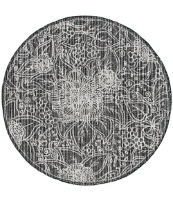 Safavieh Ebony Black / Ivory EBN114 6 ft. X 6 ft. Round Rug