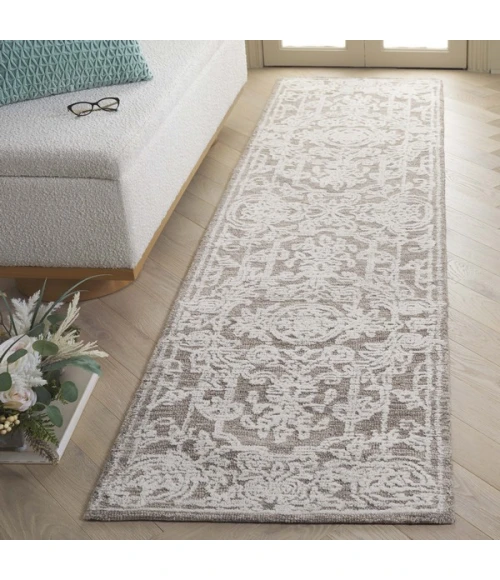 Safavieh Ebony Ivory / Dark Grey EBN309 2 ft. 3 in. X 9 ft. Runner Rug