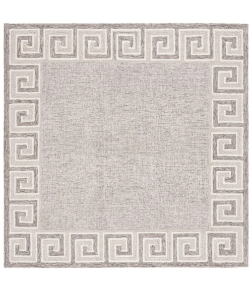 Safavieh Ebony Dark Grey / Ivory EBN354 6 ft. X 6 ft. Square Rug