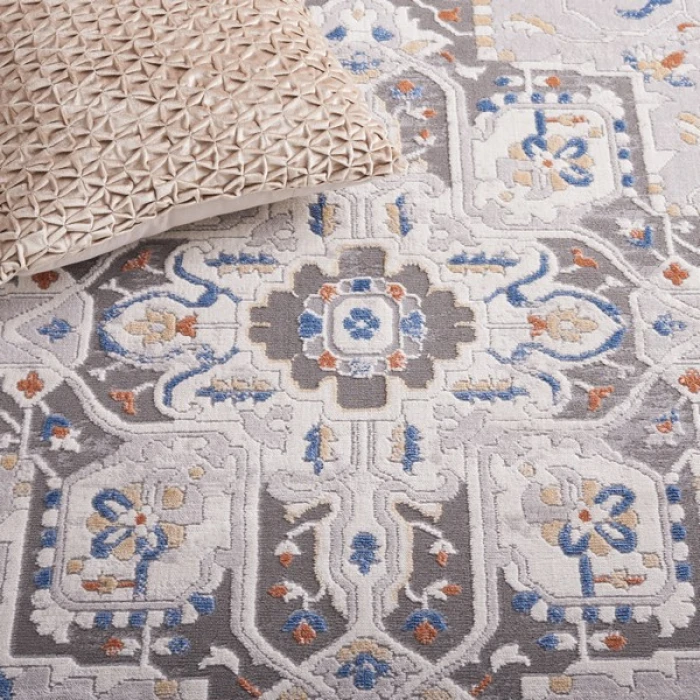 Safavieh Eternal Grey / Blue Rust ETL216 6 ft. 7 in. X 6 ft. 7 in. Round Rug