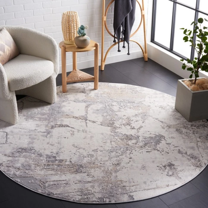 Safavieh Eternal Ivory / Grey ETL218 6 ft. 7 in. X 6 ft. 7 in. Round Rug