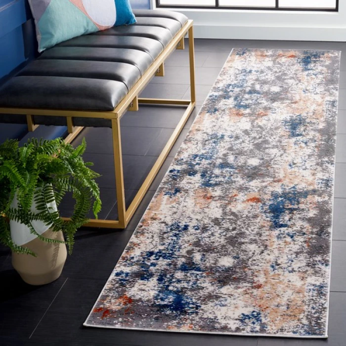 Safavieh Eternal Grey / Blue Gold ETL228 2 ft. 2 in. X 8 ft. Runner Rug