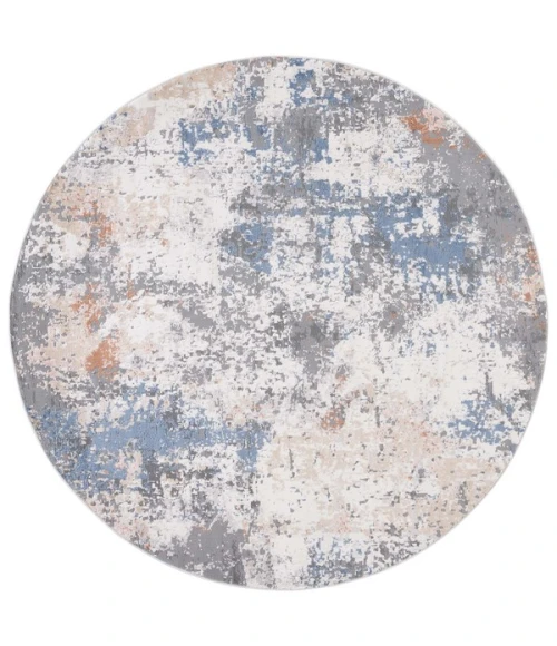 Safavieh Eternal Grey / Blue Gold ETL228 6 ft. 7 in. X 6 ft. 7 in. Round Rug
