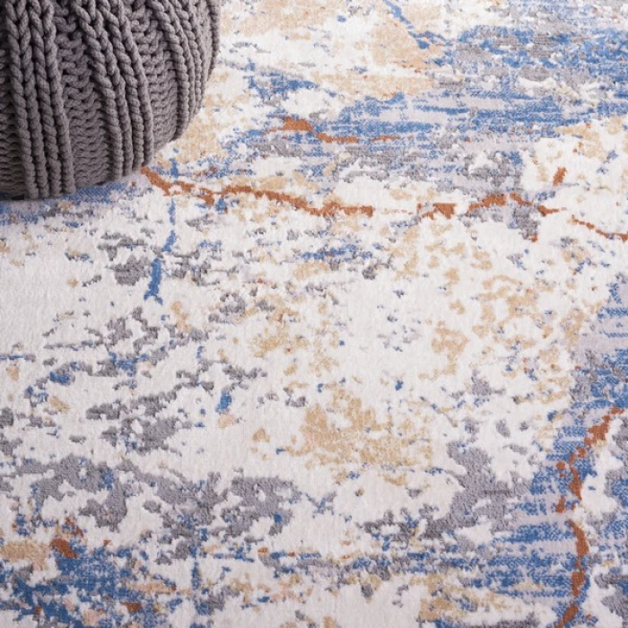Safavieh Eternal Grey / Blue Gold ETL230 6 ft. 7 in. X 6 ft. 7 in. Round Rug