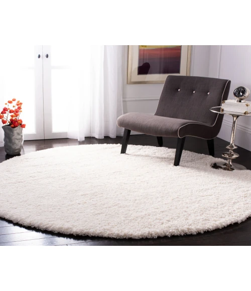 Safavieh Fontana Shag  Ivory FNT800 4 ft. X 4 ft. Round Rug