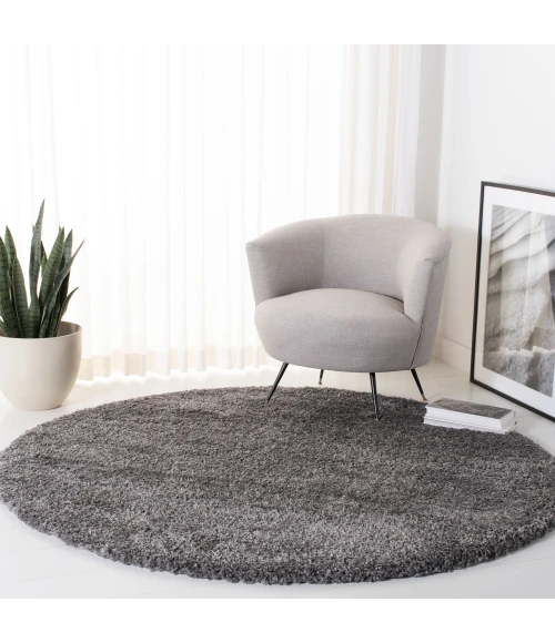 Safavieh Fontana Shag  Silver FNT800 6 ft. 7 in. X 6 ft. 7 in. Round Rug