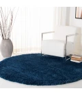 Safavieh Fontana Shag  Blue FNT800 6 ft. 7 in. X 6 ft. 7 in. Round Rug