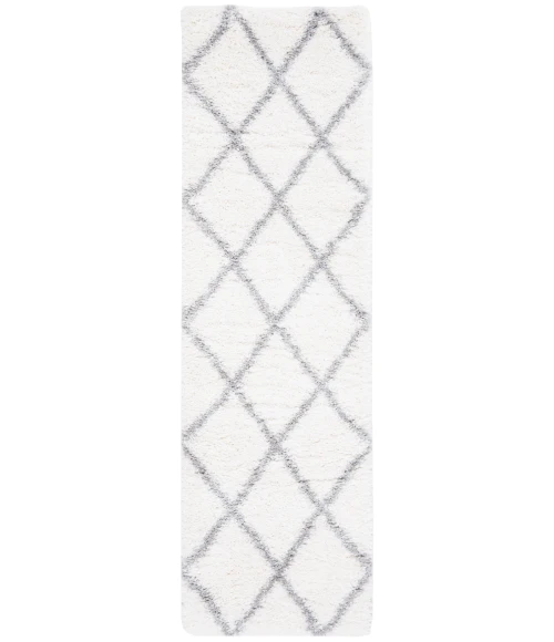 Safavieh Fontana Shag  Cream / Grey FNT815 2 ft. 3 in. X 12 ft. Runner Rug