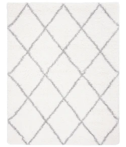 Safavieh Fontana Shag  Cream / Grey FNT815 5 ft. 3 in. X 7 ft. 6 in. Rectangle Rug