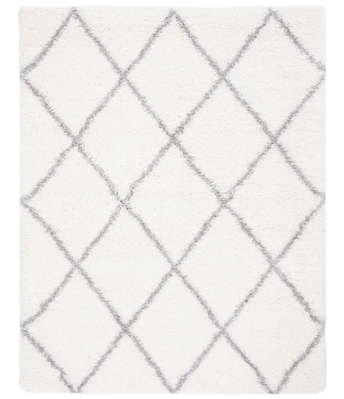 Safavieh Fontana Shag  Cream / Grey FNT815 5 ft. 3 in. X 7 ft. 6 in. Rectangle Rug