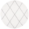 Safavieh Fontana Shag  Cream / Grey FNT815 6 ft. 7 in. X 6 ft. 7 in. Round Rug