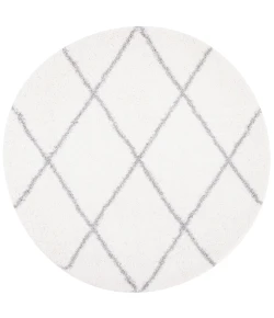 Safavieh Fontana Shag  Cream / Grey FNT815 6 ft. 7 in. X 6 ft. 7 in. Round Rug