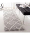 Safavieh Fontana Shag  Grey / Cream FNT815 2 ft. 3 in. X 12 ft. Runner Rug