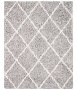 Safavieh Fontana Shag  Grey / Cream FNT815 5 ft. 3 in. X 7 ft. 6 in. Rectangle Rug