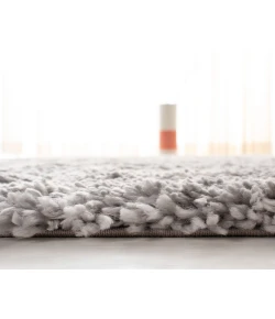 Safavieh Fontana Shag  Grey / Cream FNT815 3 ft. X 3 ft. Round Rug