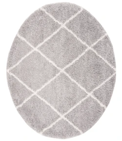 Safavieh Fontana Shag  Grey / Cream FNT815 3 ft. X 3 ft. Round Rug