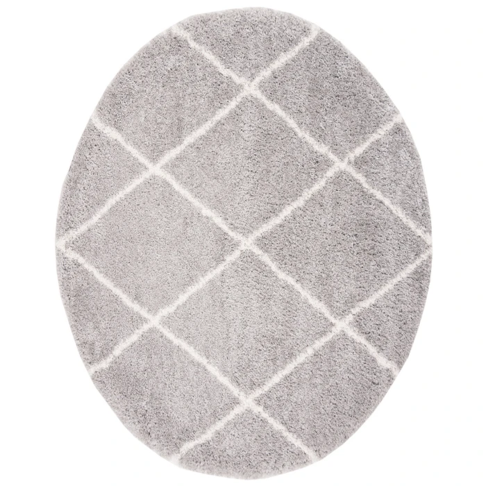 Safavieh Fontana Shag  Grey / Cream FNT815 6 ft. 7 in. X 6 ft. 7 in. Round Rug