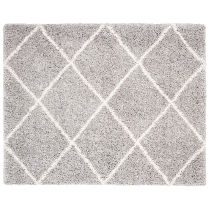 Safavieh Fontana Shag  Grey / Cream FNT815 3 ft. X 3 ft. Square Rug