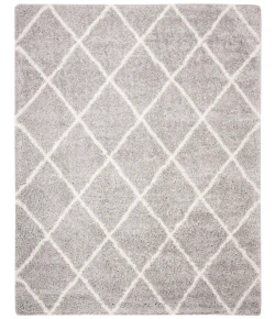 Safavieh Fontana Shag  Grey / Cream FNT815 8 ft. X 10 ft. Rectangle Rug