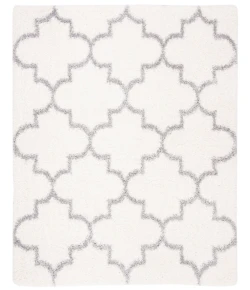 Safavieh Fontana Shag  Cream / Grey FNT818 6 ft. 7 in. X 6 ft. 7 in. Square Rug