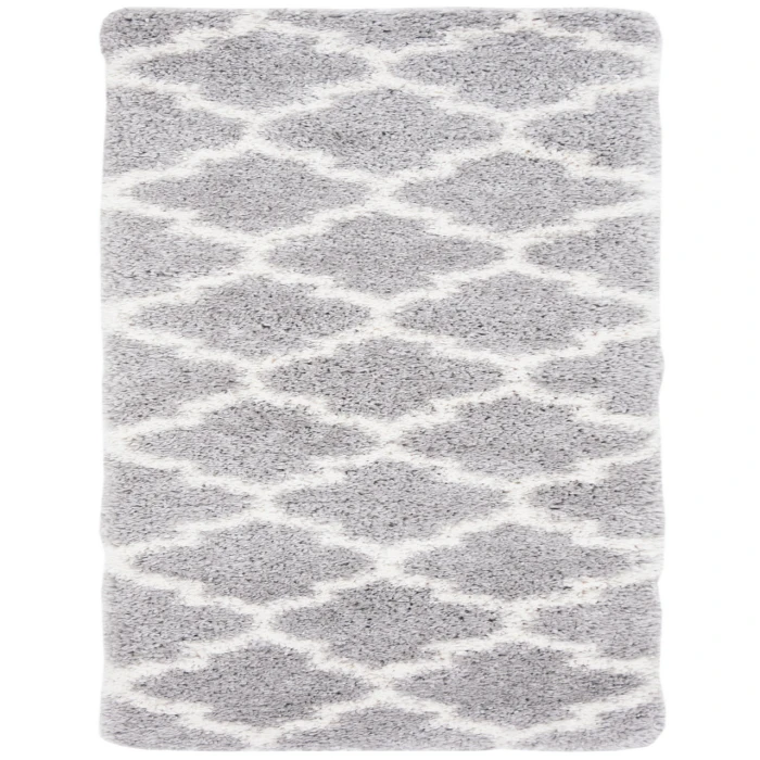 Safavieh Fontana Shag  Grey / Cream FNT818 2 ft. 3 in. X 6 ft. Runner Rug
