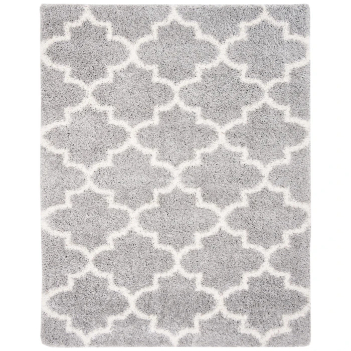 Safavieh Fontana Shag  Grey / Cream FNT818 5 ft. 3 in. X 7 ft. 6 in. Rectangle Rug