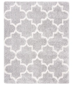 Safavieh Fontana Shag  Grey / Cream FNT818 5 ft. 3 in. X 5 ft. 3 in. Square Rug