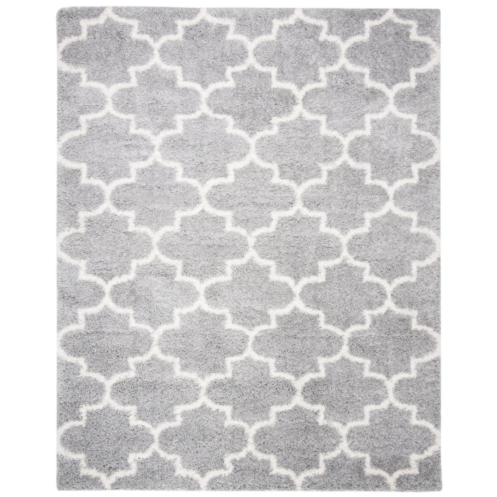 Safavieh Fontana Shag  Grey / Cream FNT818 8 ft. X 10 ft. Rectangle Rug