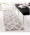 Safavieh Fontana Shag  Grey / Cream FNT821 2 ft. 3 in. X 8 ft. Runner Rug