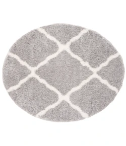 Safavieh Fontana Shag  Grey / Cream FNT821 6 ft. 7 in. X 6 ft. 7 in. Round Rug