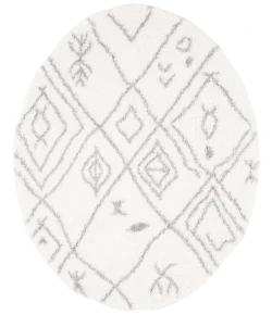 Safavieh Fontana Shag  Cream / Grey FNT836 6 ft. 7 in. X 6 ft. 7 in. Round Rug
