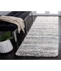 Safavieh Fontana Shag  Ivory / Grey FNT842 2 ft. 3 in. X 12 ft. Runner Rug