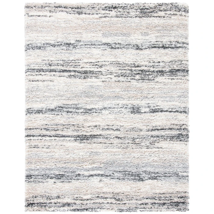 Safavieh Fontana Shag  Ivory / Grey FNT842 5 ft. 3 in. X 7 ft. 6 in. Rectangle Rug