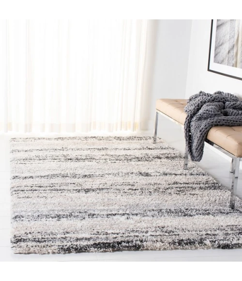 Safavieh Fontana Shag  Ivory / Grey FNT842 8 ft. X 10 ft. Rectangle Rug