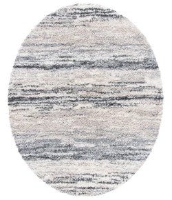 Safavieh Fontana Shag  Ivory / Grey FNT842 3 ft. X 3 ft. Round Rug