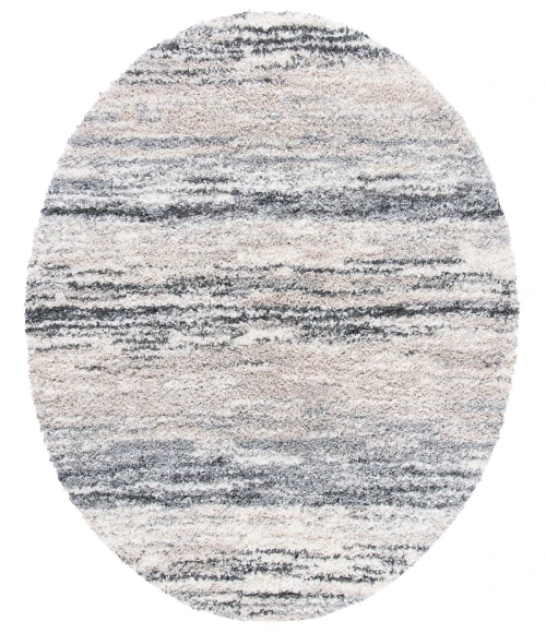 Safavieh Fontana Shag  Ivory / Grey FNT842 8 ft. X 8 ft. Round Rug